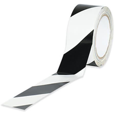 Swivel 3 in. x 36 yds. Black-White Striped Vinyl Safety Tape SW2207499